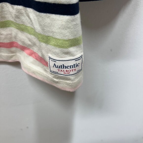 Talbots Womens Plus 2X Striped Long Sleeve Cotton Top W/ Button Detail Multicolo - Picture 2 of 8